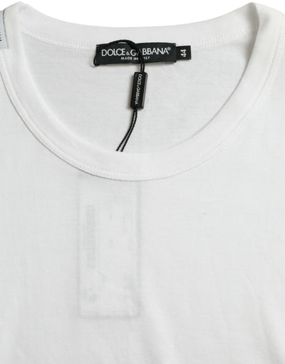 Dolce & Gabbana Weißes Logo T-Shirt mit Rundhalsausschnitt und kurzen Ärmeln