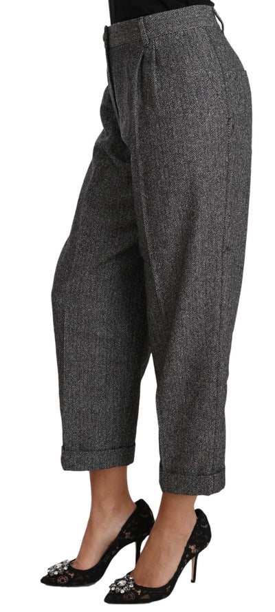 Dolce & Gabbana Graue Plissee-Hose aus Wolle
