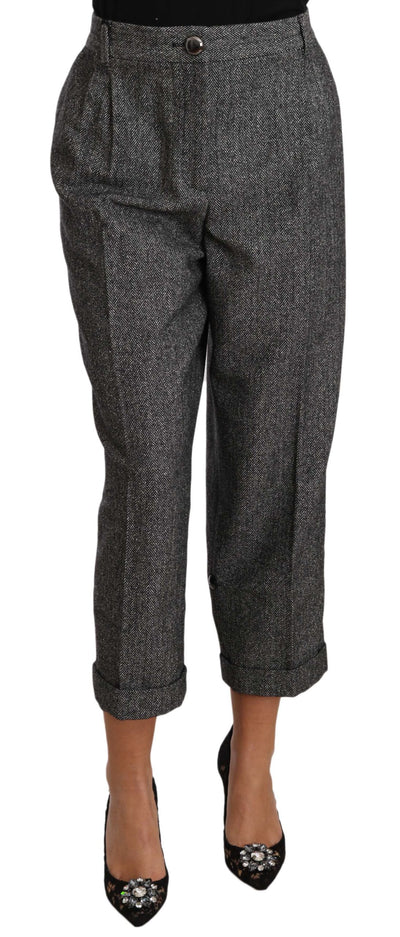 Dolce & Gabbana Graue Plissee-Hose aus Wolle