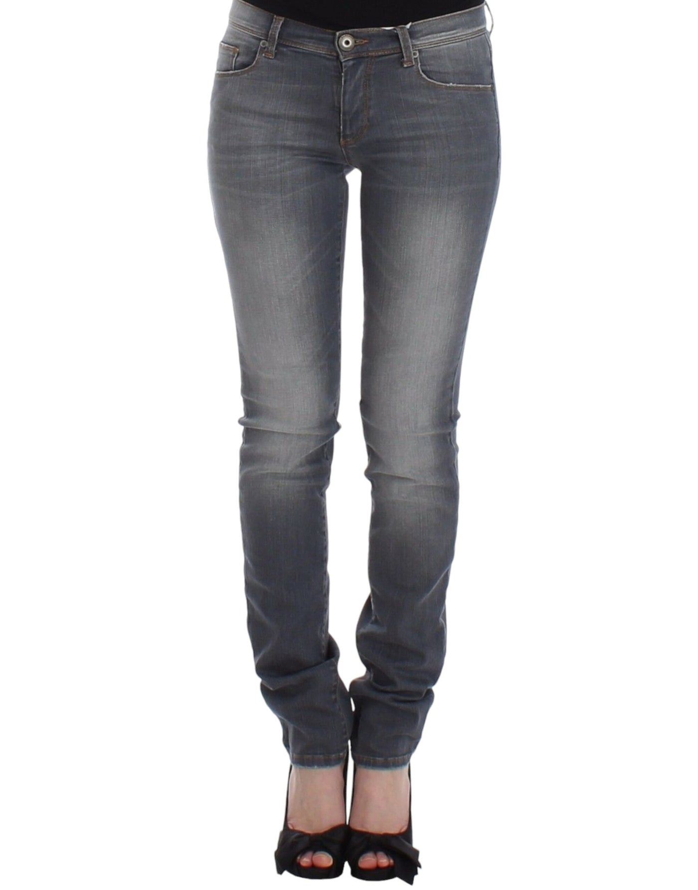 Ermanno Scervino Graue Slim Jeans Denim-Hosen Skinny Leg Stretch