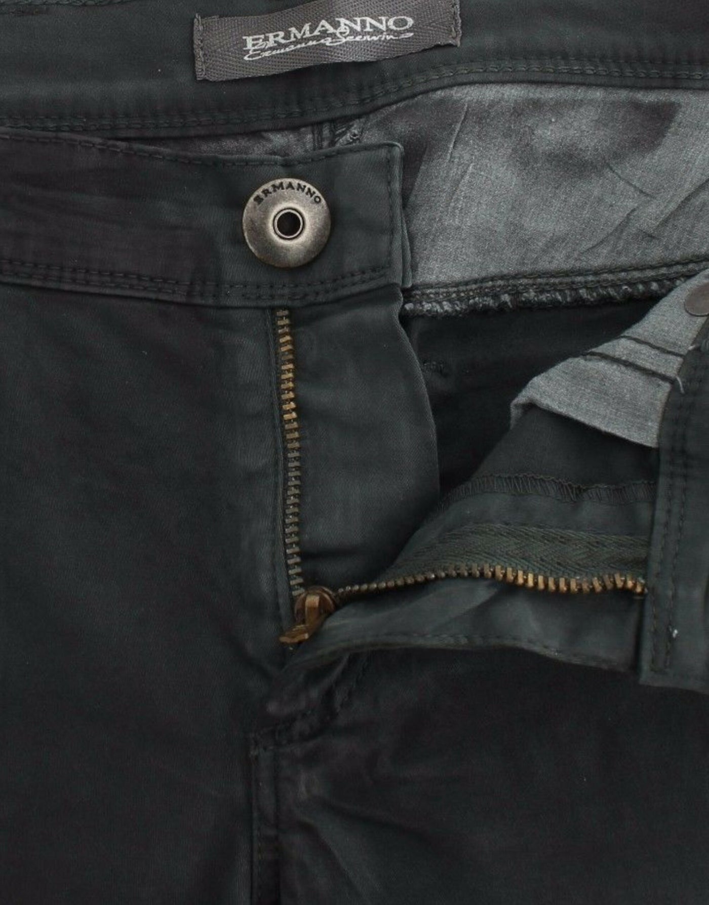 Ermanno Scervino Grüne Slim Jeans Denim-Hosen Straight Leg Stretch