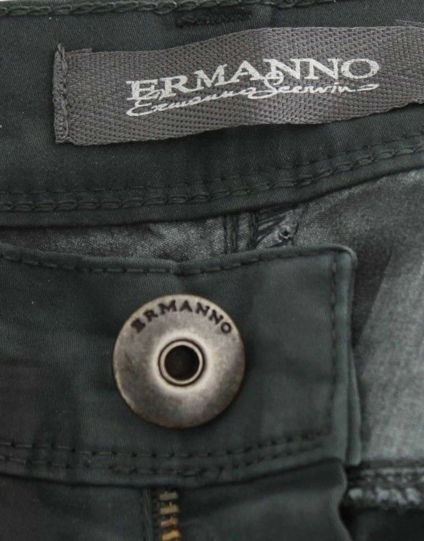 Ermanno Scervino Grüne Slim Jeans Denim-Hosen Straight Leg Stretch