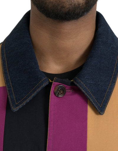 Dolce & Gabbana Multicolor Patchwork-Baumwolljacke mit Kragen