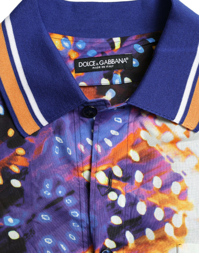 Dolce & Gabbana Multicolor Luminarie Druck Baumwolle Freizeithemd