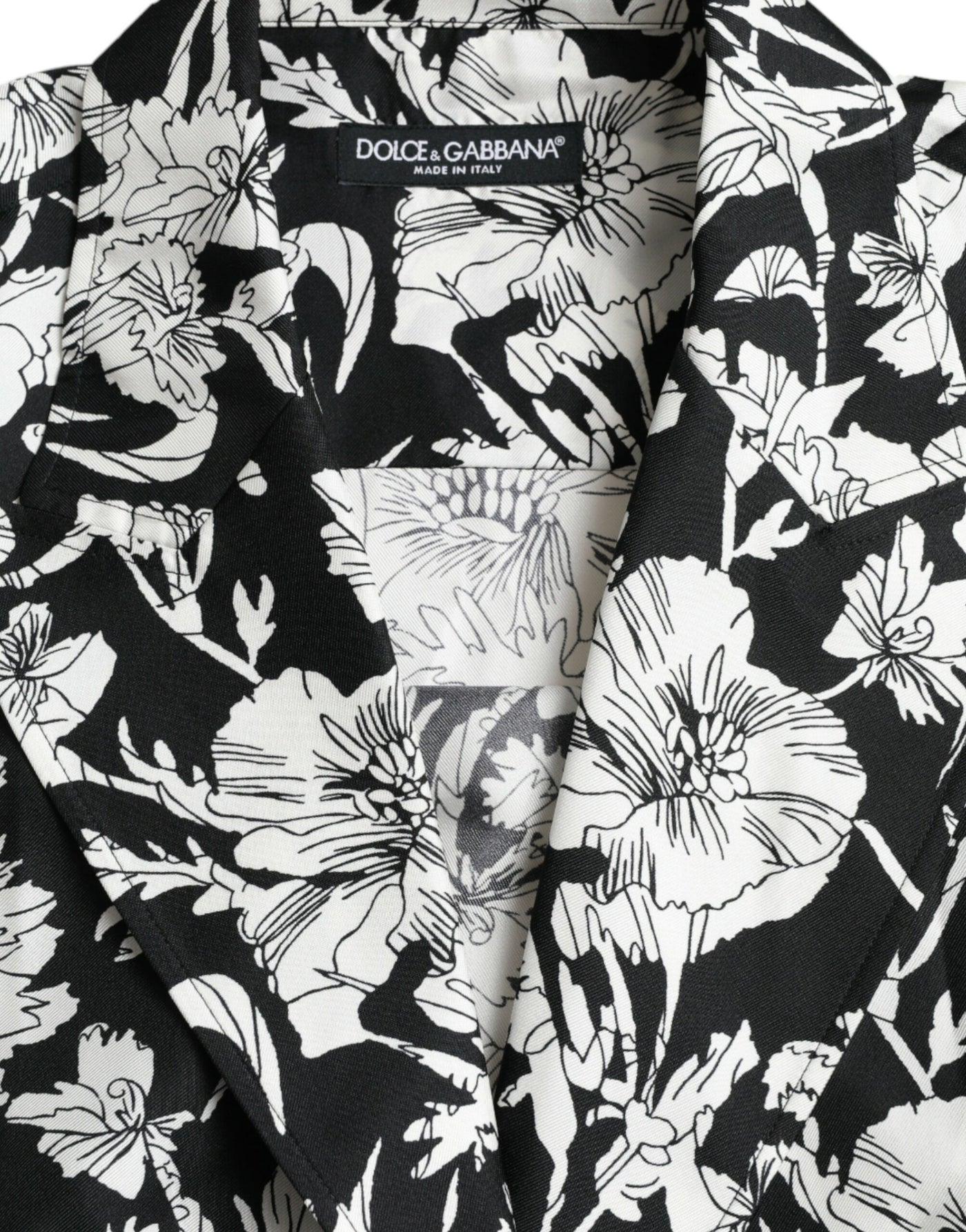 Dolce & Gabbana Schwarz Weiß Floral Button Down Casual Hemd
