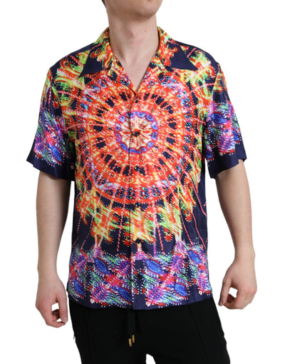 Dolce & Gabbana Multicolor Luminarie Seide Freizeithemd