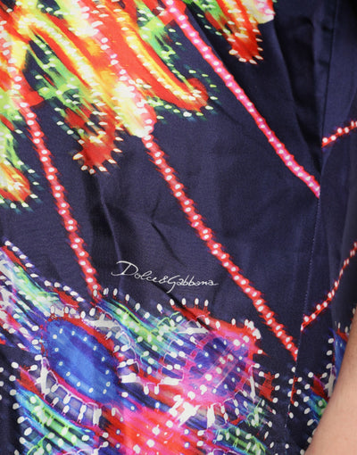 Dolce & Gabbana Multicolor Luminarie Seide Freizeithemd
