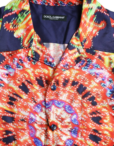 Dolce & Gabbana Multicolor Luminarie Seide Freizeithemd
