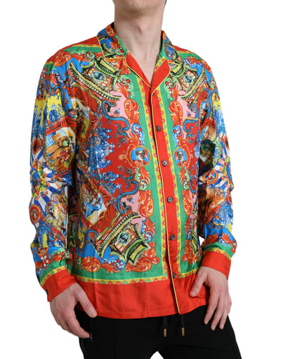 Dolce & Gabbana Mehrfarbig gemustertes Button Down Freizeithemd