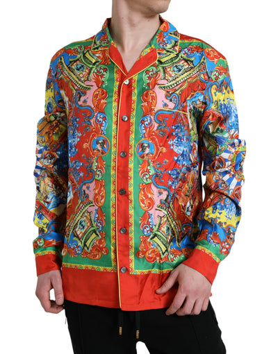 Dolce & Gabbana Mehrfarbig gemustertes Button Down Freizeithemd