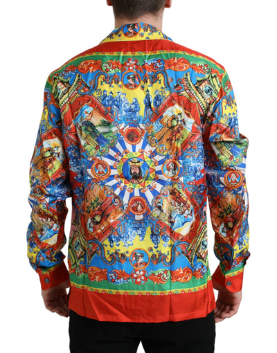 Dolce & Gabbana Mehrfarbig gemustertes Button Down Freizeithemd