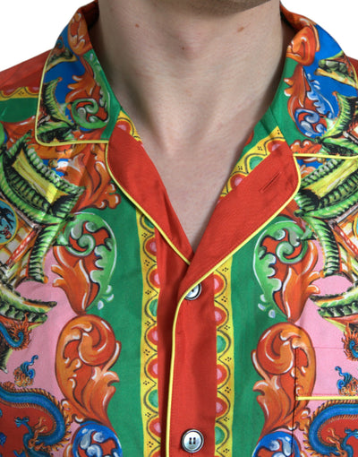 Dolce & Gabbana Mehrfarbig gemustertes Button Down Freizeithemd