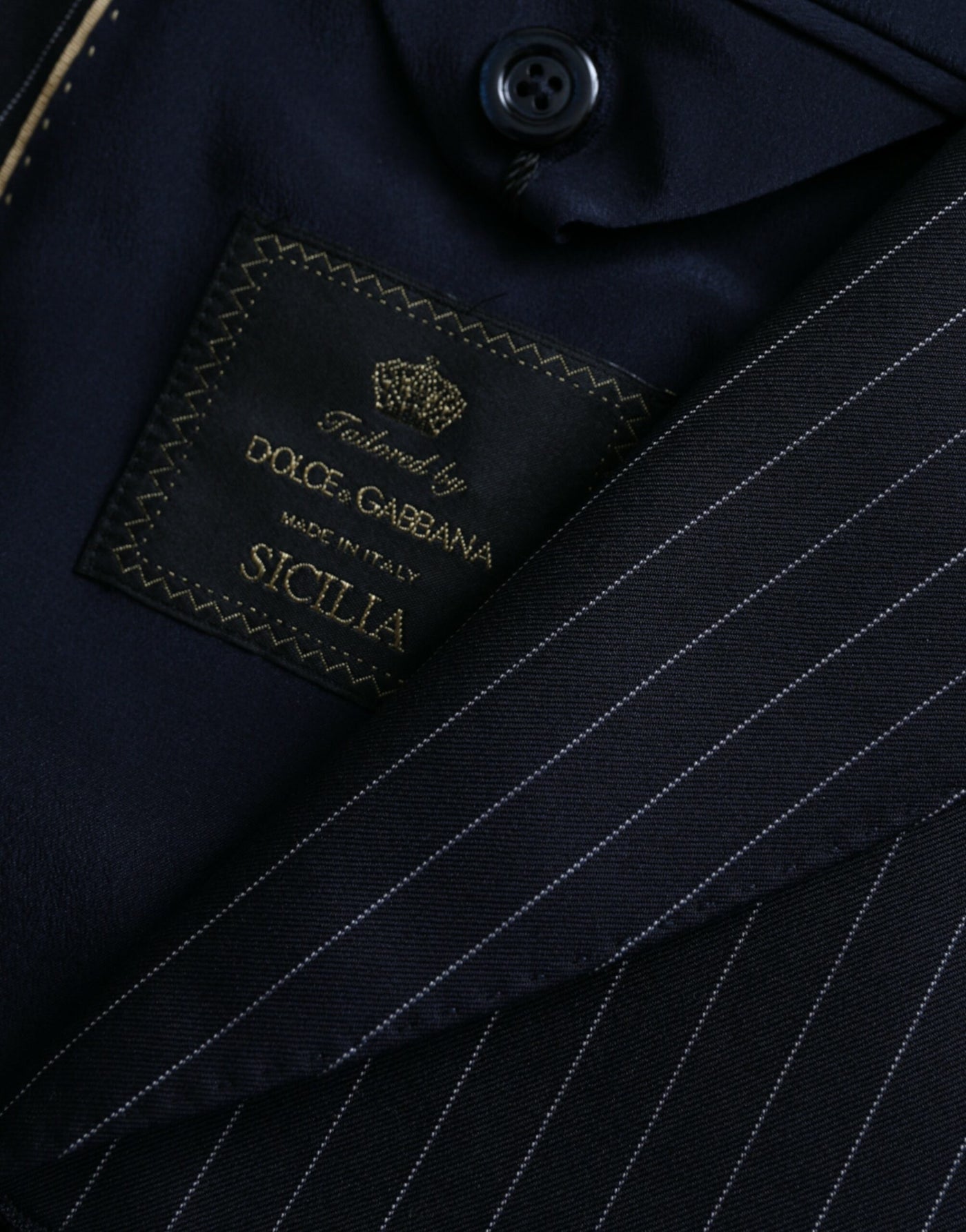 Dolce & Gabbana Schwarzer Streifen SICILIA Zweireihiger Mantel Blazer