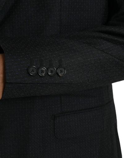 Dolce & Gabbana Schwarzer Wollmantel MARTINI Einreihiger Blazer