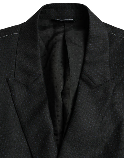 Dolce & Gabbana Schwarzer Wollmantel MARTINI Einreihiger Blazer
