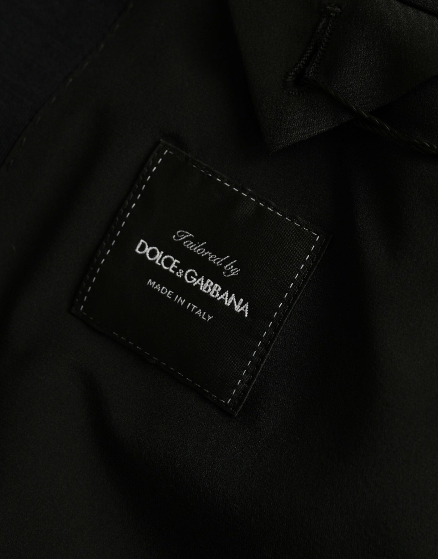 Dolce & Gabbana Schwarzer Wollmantel einreihig mit Kerbe Blazer
