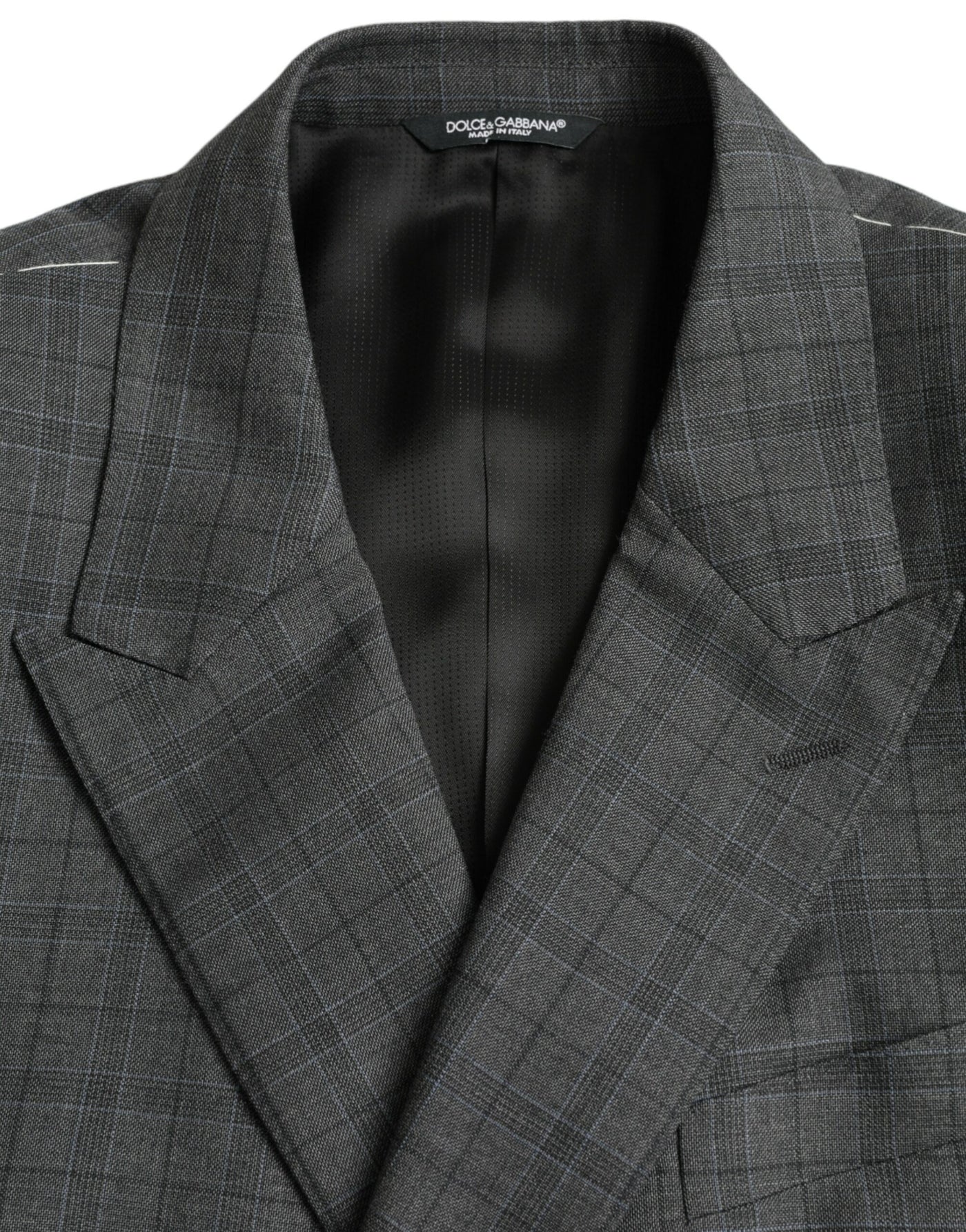 Dolce & Gabbana Grauer karierter Woll-Anzug MARTINI Formal 2 Piece Suit