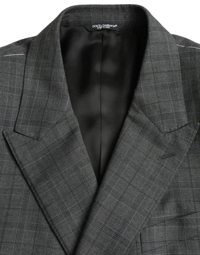 Dolce & Gabbana Grauer karierter Woll-Anzug MARTINI Formal 2 Piece Suit