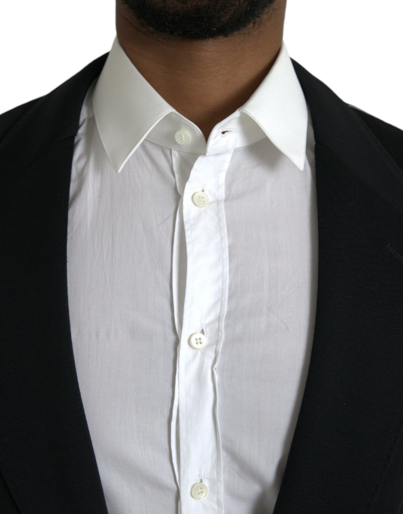 Dolce & Gabbana Schwarzer einreihiger Wollmantel Blazer