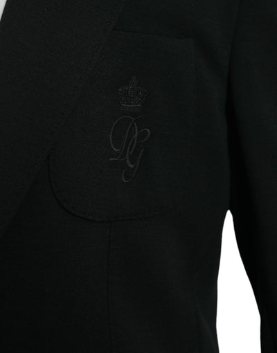 Dolce & Gabbana Schwarzer einreihiger Wollmantel Blazer
