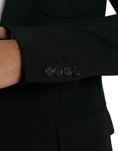 Dolce & Gabbana Schwarzer einreihiger Wollmantel Blazer