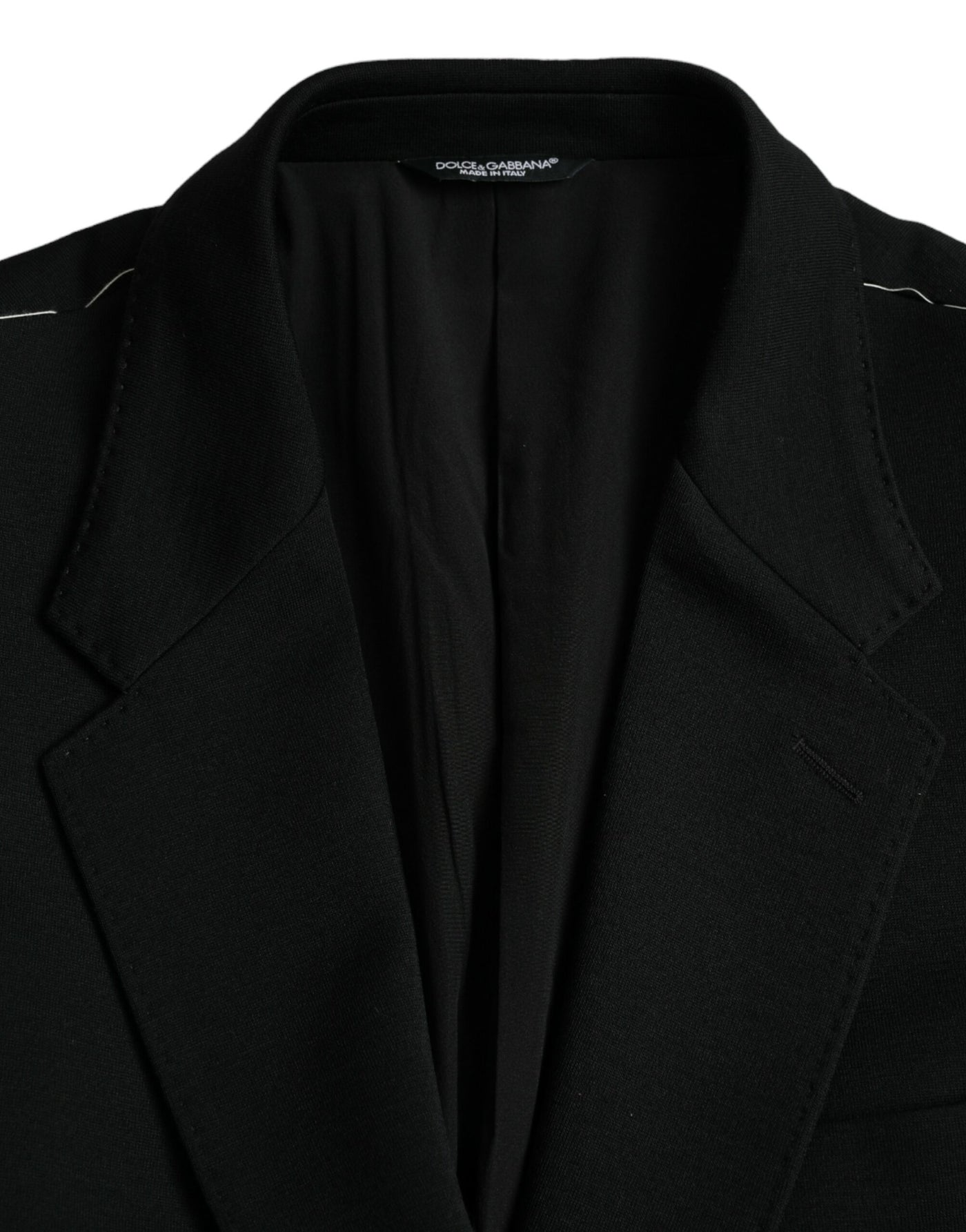 Dolce & Gabbana Schwarzer einreihiger Wollmantel Blazer