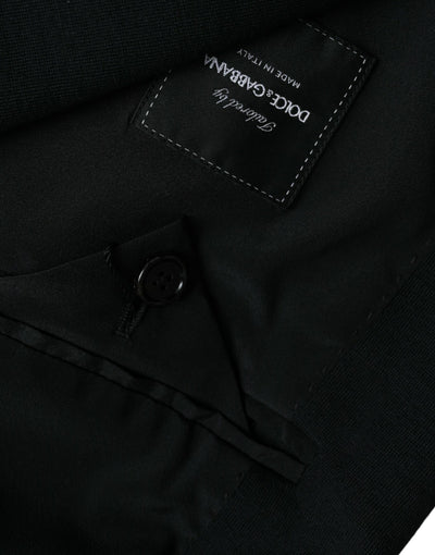 Dolce & Gabbana Schwarzer einreihiger Wollmantel Blazer