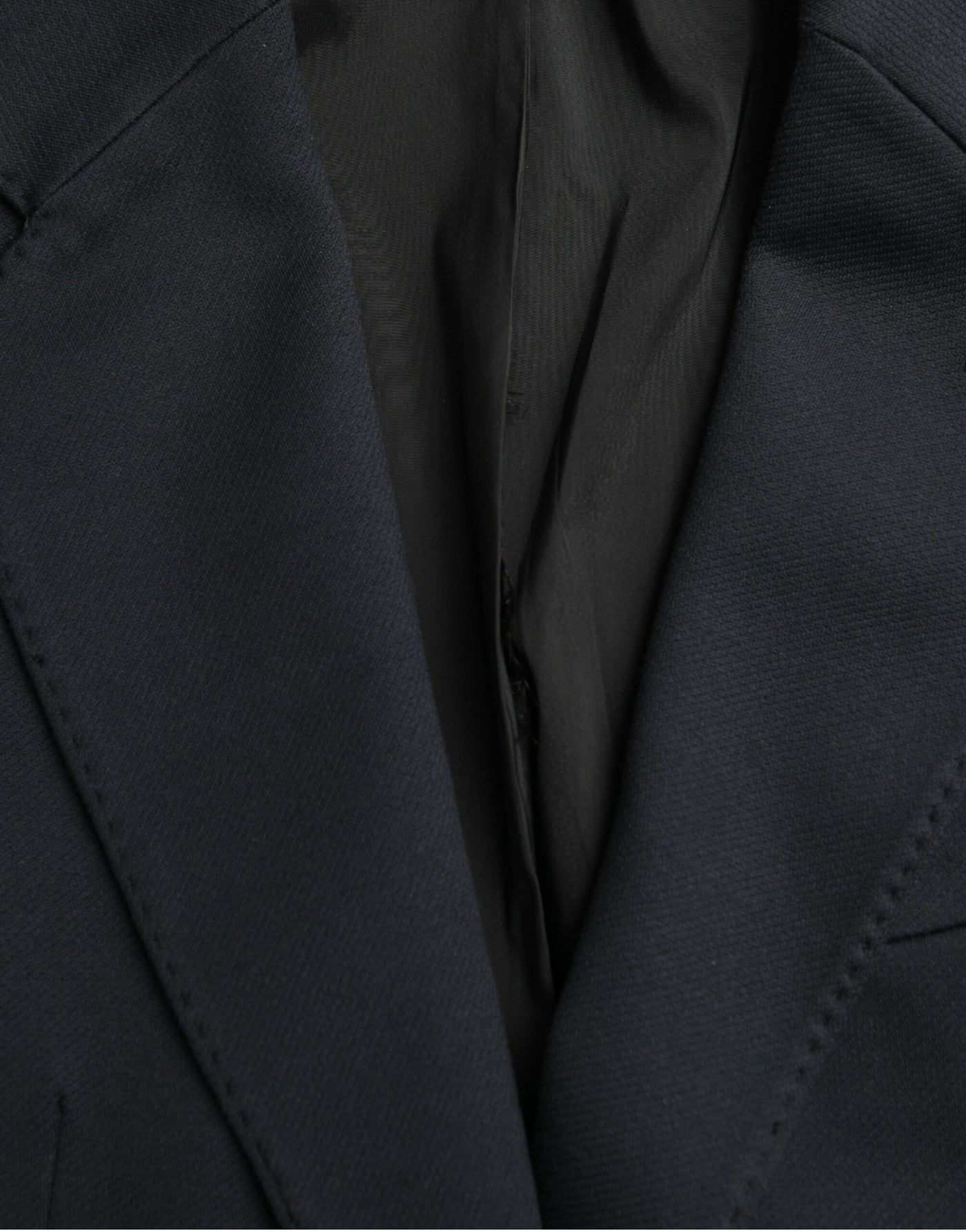 Dolce & Gabbana Dunkelblauer einreihiger Baumwollmantel Blazer