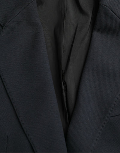 Dolce & Gabbana Dunkelblauer einreihiger Baumwollmantel Blazer