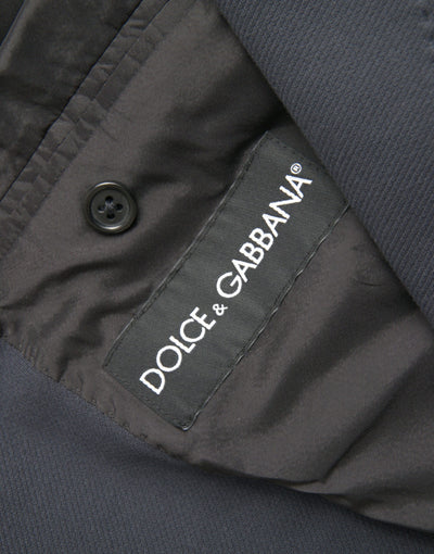 Dolce & Gabbana Dunkelblauer einreihiger Baumwollmantel Blazer