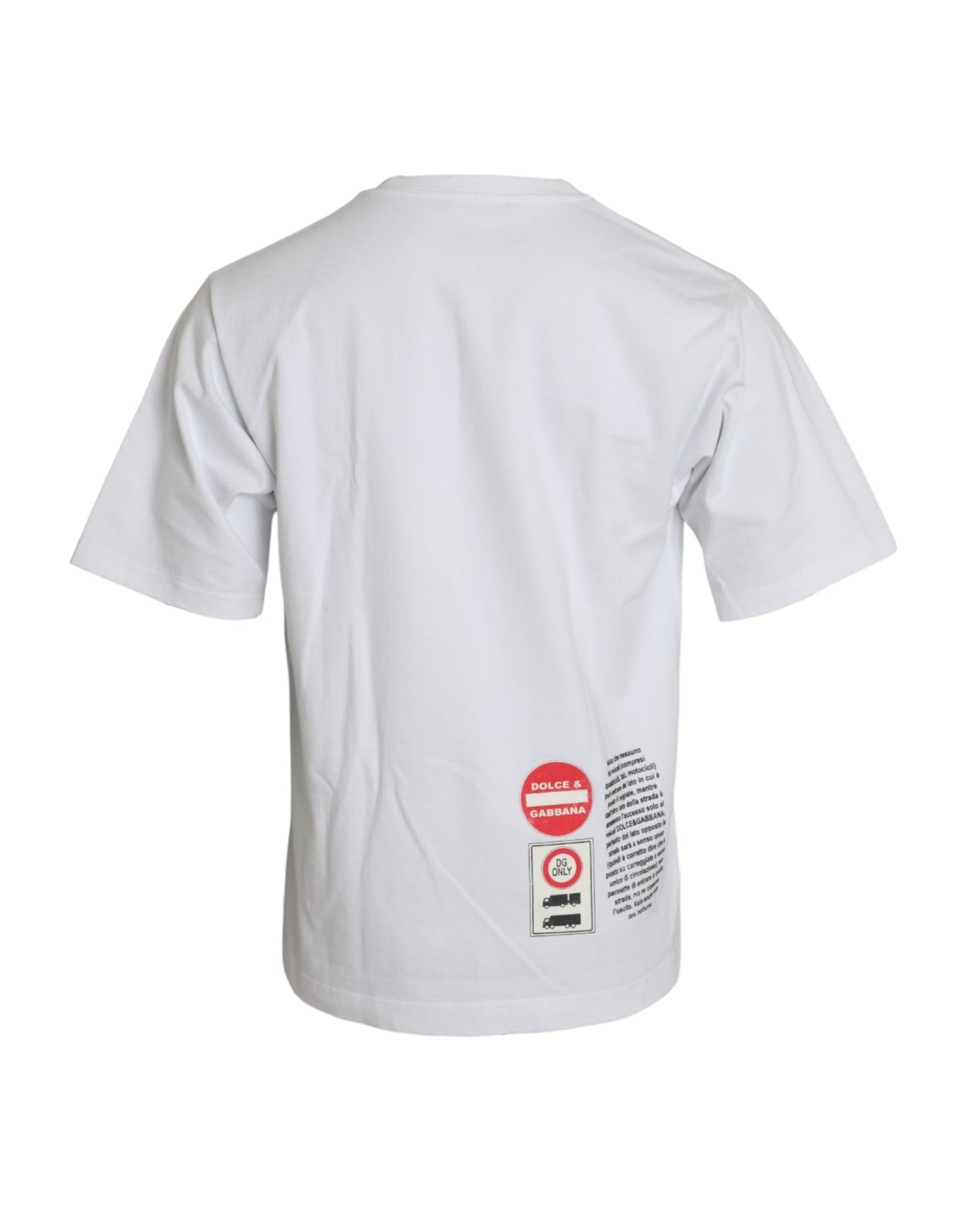 Dolce & Gabbana Weißes Amor Heart Baumwoll-Crewneck-T-Shirt mit kurzen Ärmeln