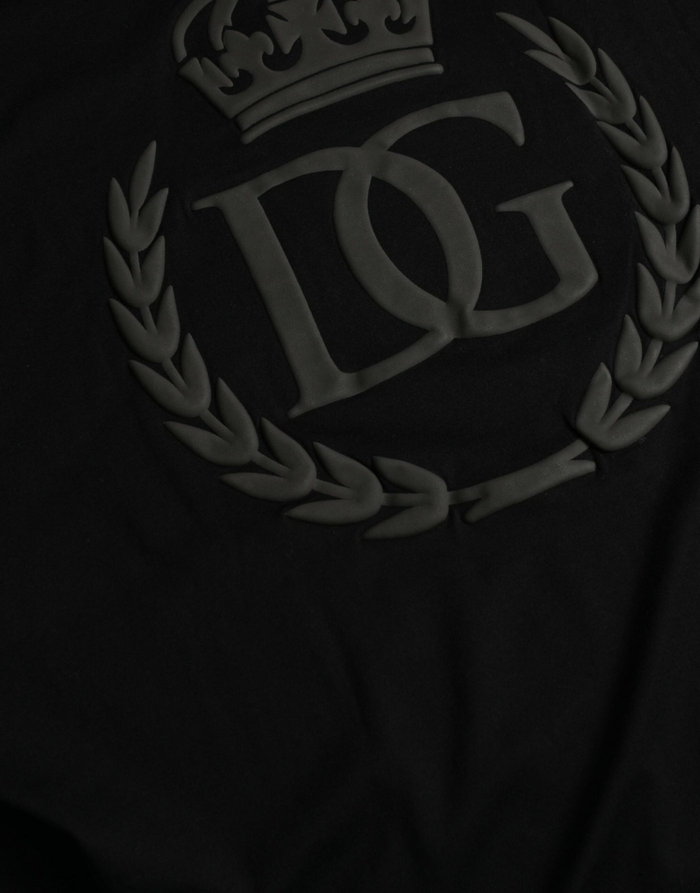 Dolce & Gabbana Schwarzes T-Shirt mit Rundhalsausschnitt und kurzen Ärmeln mit Logo-Prägung