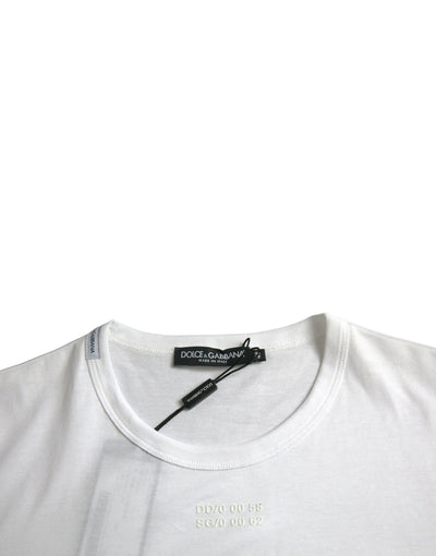 Dolce & Gabbana Weißes Baumwolltaschen-T-Shirt mit kurzen Ärmeln