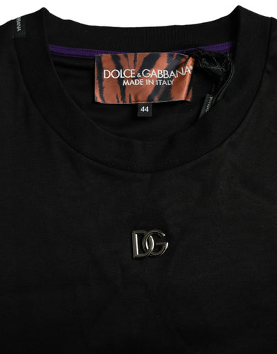 Dolce & Gabbana Multicolor Tiger Print Baumwoll-T-Shirt mit kurzen Ärmeln