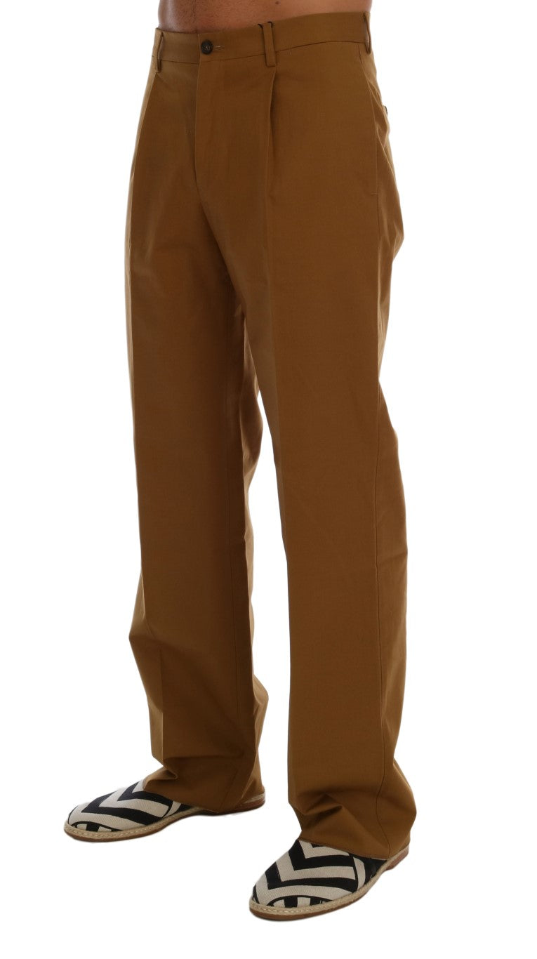 Dolce & Gabbana Braune Stretch-Baumwollhosen