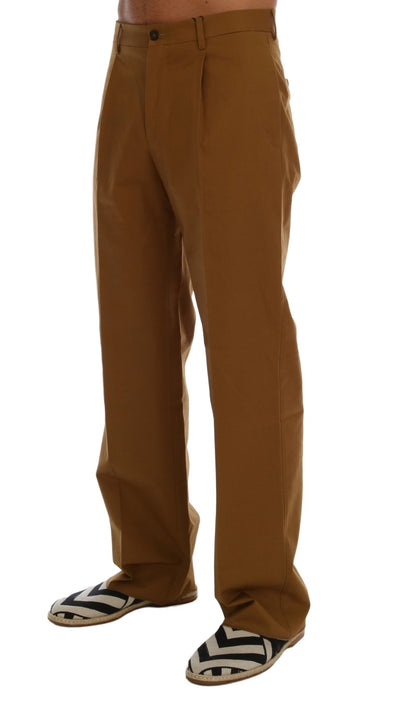 Dolce & Gabbana Braune Stretch-Baumwollhosen