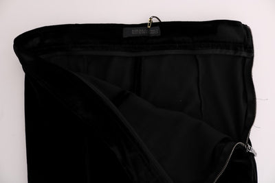 Ermanno Scervino Schwarze Slim Fit-Hose aus Samt