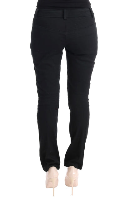Ermanno Scervino Schwarze Slim Fit Freizeithose aus Baumwolle