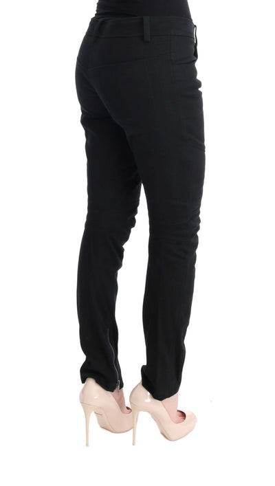 Ermanno Scervino Schwarze Slim Fit Freizeithose aus Baumwolle