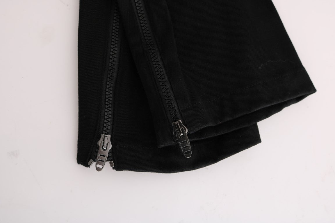 Ermanno Scervino Schwarze Slim Fit Freizeithose aus Baumwolle