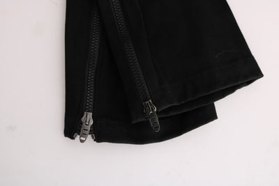 Ermanno Scervino Schwarze Slim Fit Freizeithose aus Baumwolle