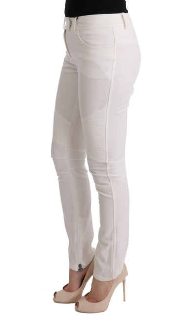 Ermanno Scervino Weiße Baumwolle Slim Fit Freizeithosen