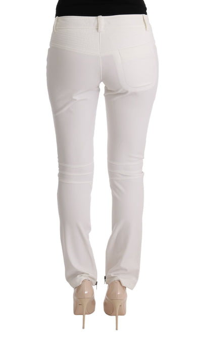 Ermanno Scervino Weiße Baumwolle Slim Fit Freizeithosen