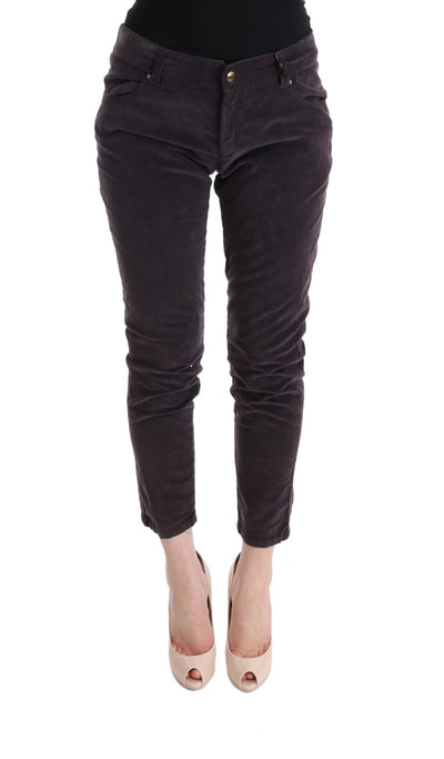 Ermanno Scervino Braun Baumwolle Cropped Casual Hose