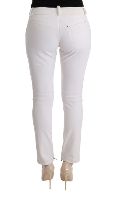 Ermanno Scervino Weiße Baumwolle Slim Fit Freizeithosen