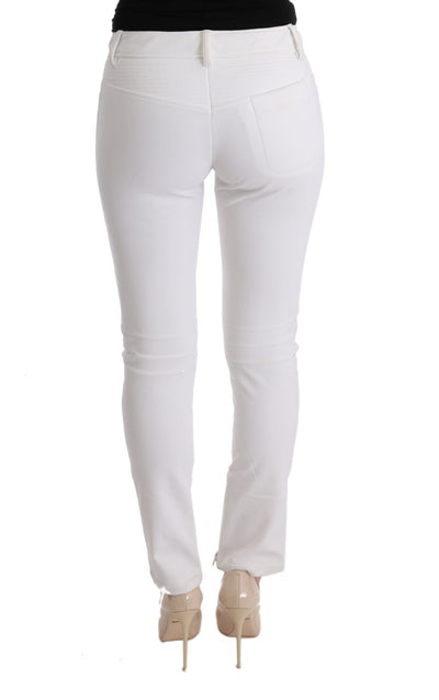 Ermanno Scervino Weiße Baumwolle Slim Fit Freizeithosen