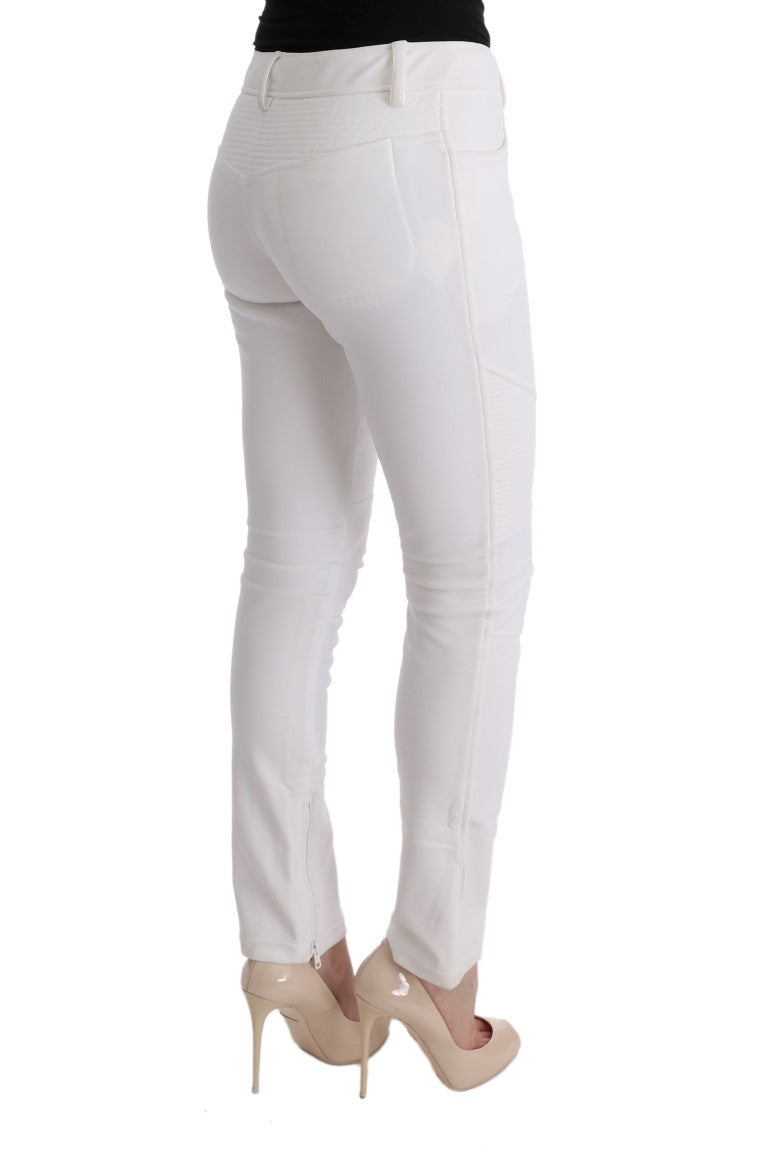 Ermanno Scervino Weiße Baumwolle Slim Fit Freizeithosen