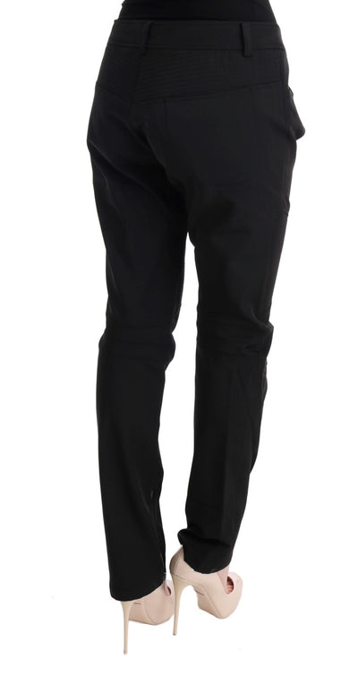 Ermanno Scervino Schwarze Slim Fit Freizeithose aus Baumwolle