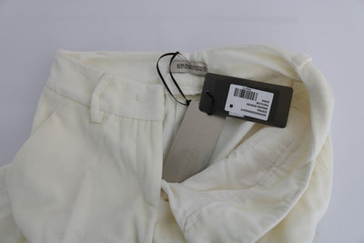 Ermanno Scervino Weiß Baumwolle Regular Fit Freizeithosen