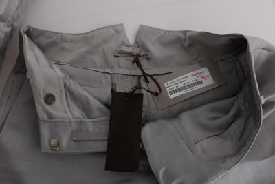 Ermanno Scervino Graue Seiden-Cropped-Lässig-Hose